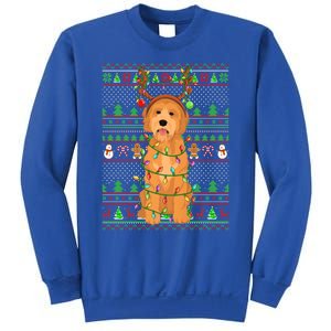 Merry Christmas Golden Doodle Dog Reindeer Xmas Lights Ugly Gift Sweatshirt