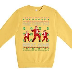 Make Christmas Great Again Santa Trump Dance Ugly Sweater Premium Crewneck Sweatshirt