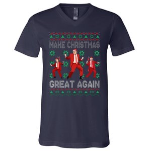 Make Christmas Great Again Santa Trump Dance Ugly Sweater V-Neck T-Shirt