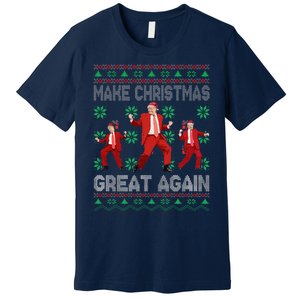 Make Christmas Great Again Santa Trump Dance Ugly Sweater Premium T-Shirt