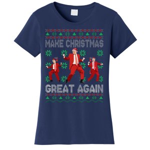 Make Christmas Great Again Santa Trump Dance Ugly Sweater Women's T-Shirt