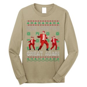 Make Christmas Great Again Santa Trump Dance Ugly Sweater Long Sleeve Shirt