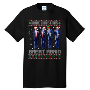 Make Christmas Great Again Ugly Sweaters Trump Dance Santa Tall T-Shirt