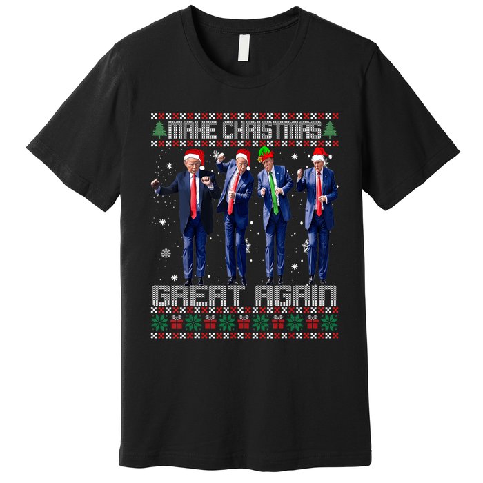 Make Christmas Great Again Ugly Sweaters Trump Dance Santa Premium T-Shirt