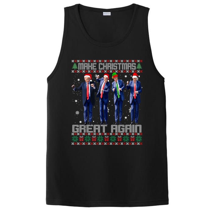 Make Christmas Great Again Ugly Sweaters Trump Dance Santa PosiCharge Competitor Tank