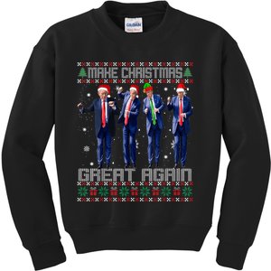 Make Christmas Great Again Ugly Sweaters Trump Dance Santa Kids Sweatshirt