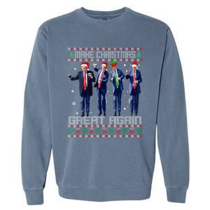 Make Christmas Great Again Ugly Sweaters Trump Dance Santa Garment-Dyed Sweatshirt