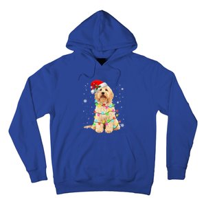 Merry Christmas Golden Doodle Dog Santa Hat Xmas Tree Lights Cute Gift Hoodie