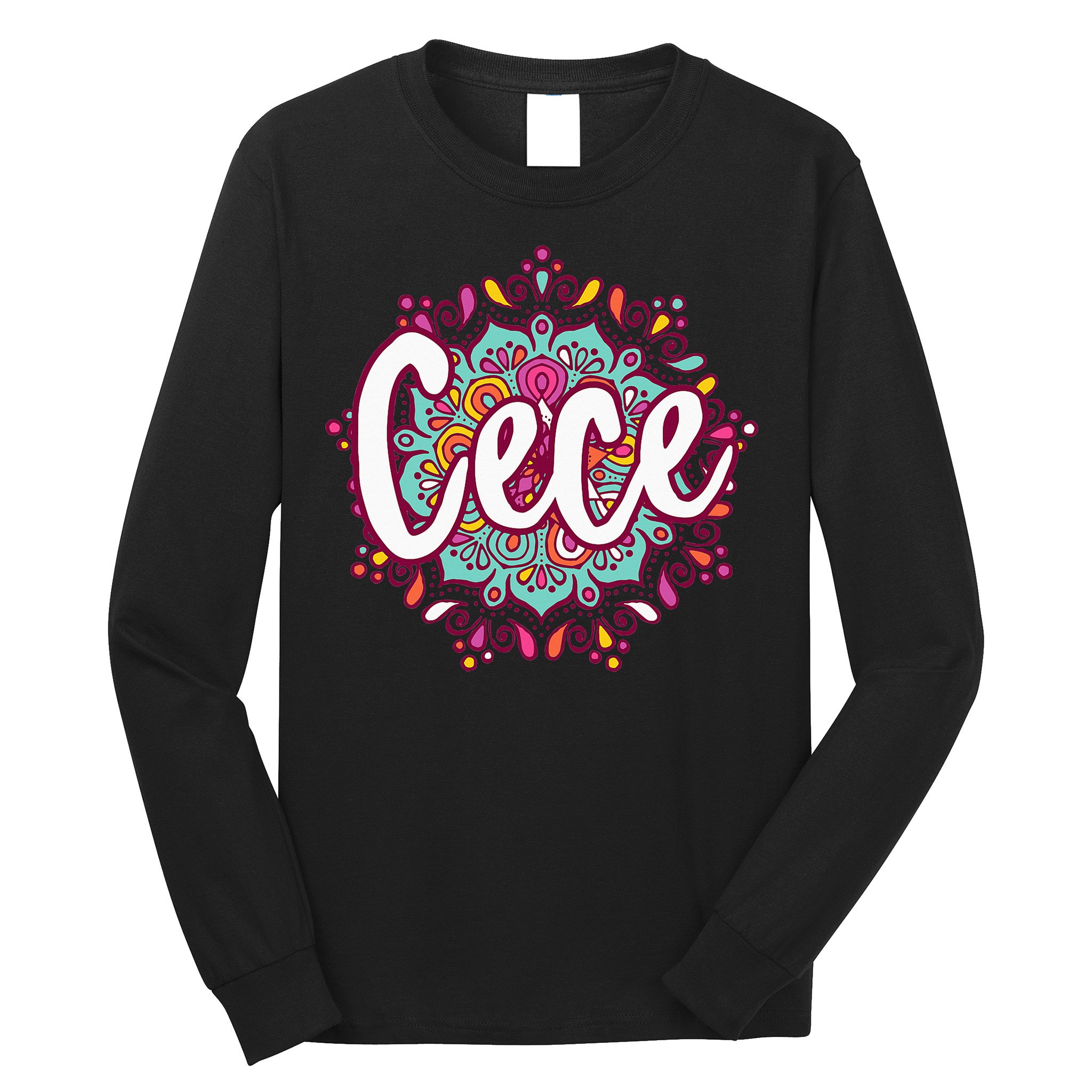Mandala Cece  Grandma Christmas Birthday Mothers Day Long Sleeve Shirt