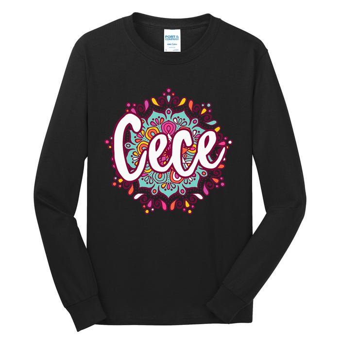 Mandala Cece  Grandma Christmas Birthday Mothers Day Tall Long Sleeve T-Shirt