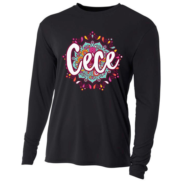 Mandala Cece  Grandma Christmas Birthday Mothers Day Cooling Performance Long Sleeve Crew