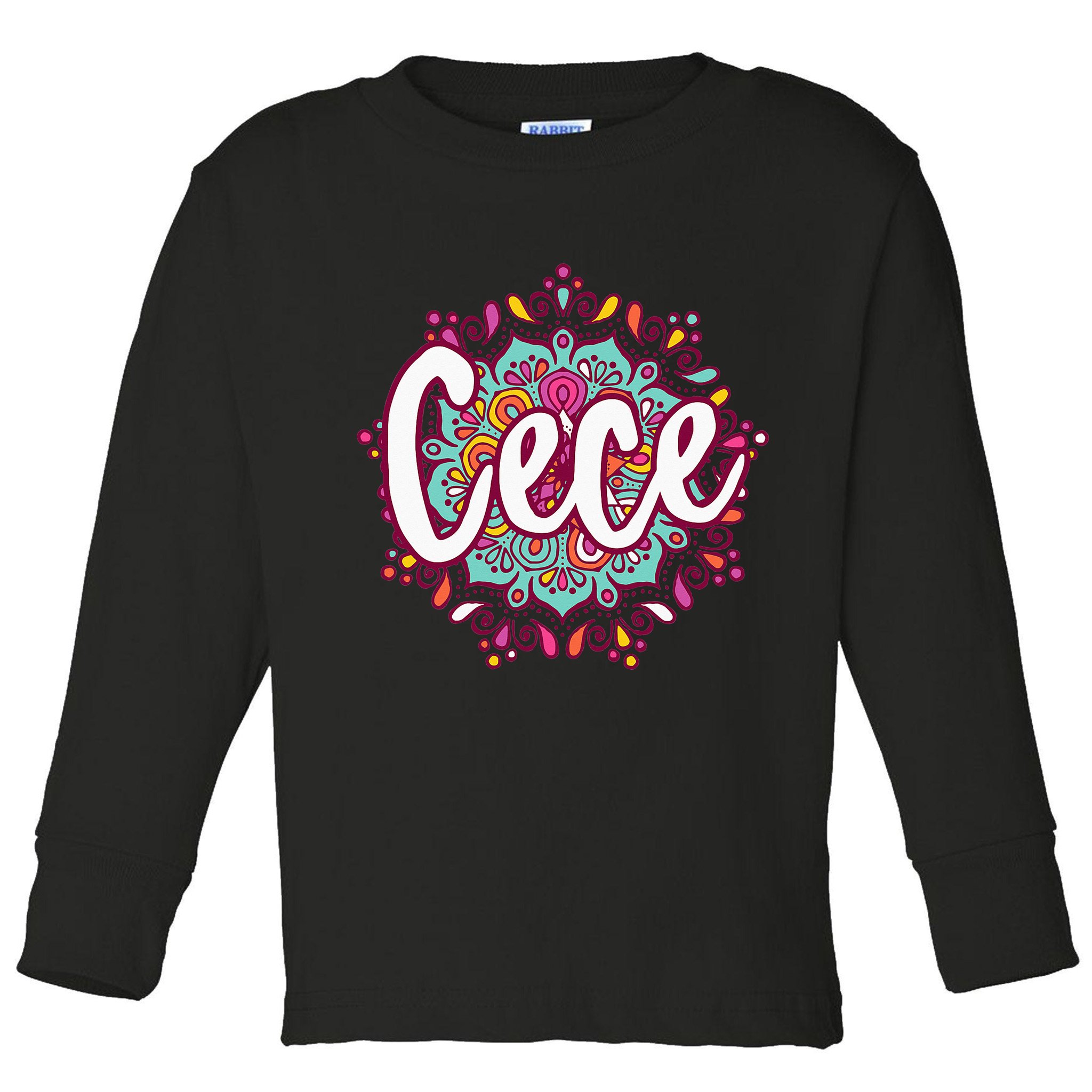 Mandala Cece  Grandma Christmas Birthday Mothers Day Toddler Long Sleeve Shirt