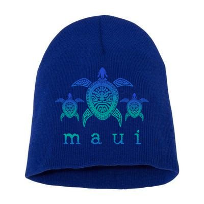 Maui Cool Gift Hawaii Sea Turtles Hawaiian Scuba Diving Souvenir Funny Gift Short Acrylic Beanie