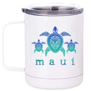 Maui Cool Gift Hawaii Sea Turtles Hawaiian Scuba Diving Souvenir Funny Gift 12 oz Stainless Steel Tumbler Cup