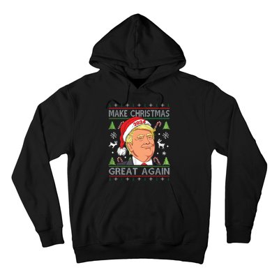 Make Christmas Great Again Ugly Funny Trump 2024 Hoodie