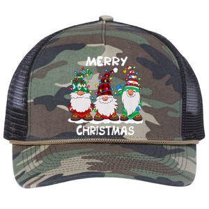 Merry Christmas Gnomes Xmas Family Retro Rope Trucker Hat Cap