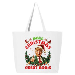 Make Christmas Great Again Funny Santa Trump 2024 Xmas 25L Jumbo Tote