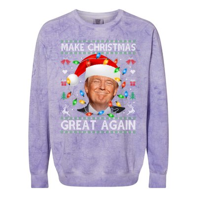 Make Christmas Great Again Funny Trump Ugly Christmas Gift Colorblast Crewneck Sweatshirt