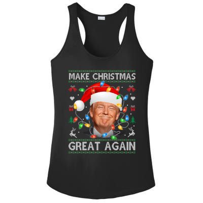 Make Christmas Great Again Funny Trump Ugly Christmas Gift Ladies PosiCharge Competitor Racerback Tank