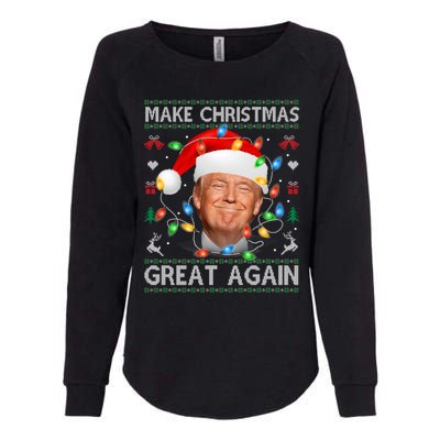 Make Christmas Great Again Funny Trump Ugly Christmas Gift Womens California Wash Sweatshirt