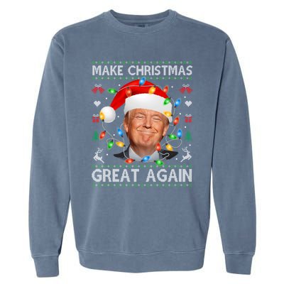 Make Christmas Great Again Funny Trump Ugly Christmas Gift Garment-Dyed Sweatshirt