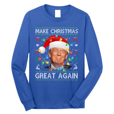 Make Christmas Great Again Funny Trump Ugly Christmas Gift Long Sleeve Shirt