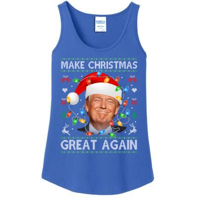 Make Christmas Great Again Funny Trump Ugly Christmas Gift Ladies Essential Tank