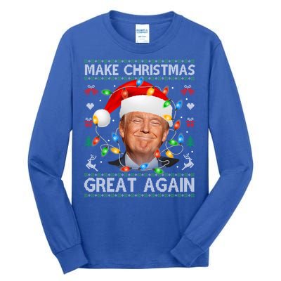 Make Christmas Great Again Funny Trump Ugly Christmas Gift Tall Long Sleeve T-Shirt