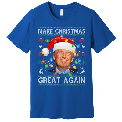 Make Christmas Great Again Funny Trump Ugly Christmas Gift Premium T-Shirt