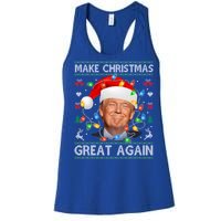 Make Christmas Great Again Funny Trump Ugly Christmas Gift Women's Racerback Tank