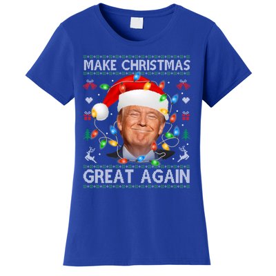 Make Christmas Great Again Funny Trump Ugly Christmas Gift Women's T-Shirt