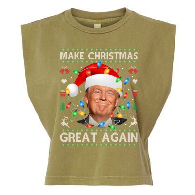 Make Christmas Great Again Funny Trump Ugly Christmas Gift Garment-Dyed Women's Muscle Tee