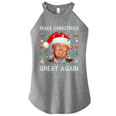 Make Christmas Great Again Funny Trump Ugly Christmas Gift Women's Perfect Tri Rocker Tank