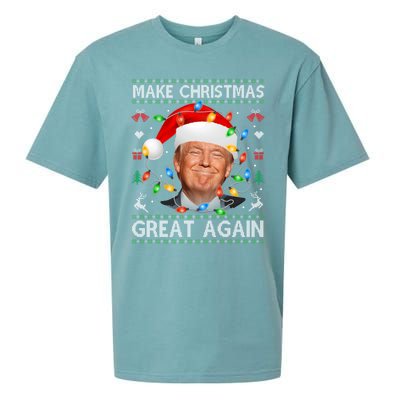 Make Christmas Great Again Funny Trump Ugly Christmas Gift Sueded Cloud Jersey T-Shirt