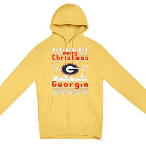 Merry Christmas Georgia Tree Happy Trending Christmas Premium Pullover Hoodie