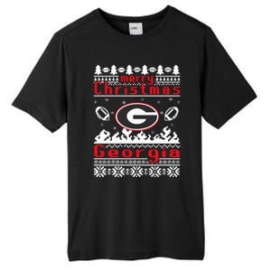 Merry Christmas Georgia Tree Happy Trending Christmas Tall Fusion ChromaSoft Performance T-Shirt