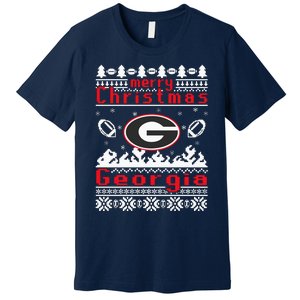 Merry Christmas Georgia Tree Happy Trending Christmas Premium T-Shirt