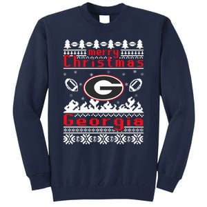 Merry Christmas Georgia Tree Happy Trending Christmas Tall Sweatshirt