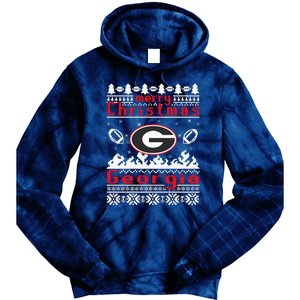 Merry Christmas Georgia Tree Happy Trending Christmas Tie Dye Hoodie