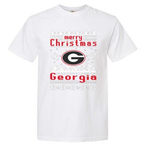 Merry Christmas Georgia Tree Happy Trending Christmas Garment-Dyed Heavyweight T-Shirt