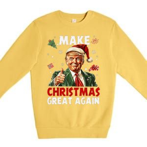 Make Christmas Great Again Funny Christmas Pajamas Gift Premium Crewneck Sweatshirt