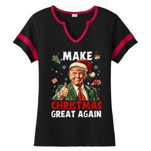 Make Christmas Great Again Funny Christmas Pajamas Gift Ladies Halftime Notch Neck Tee