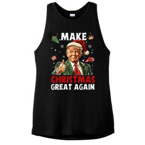 Make Christmas Great Again Funny Christmas Pajamas Gift Ladies PosiCharge Tri-Blend Wicking Tank