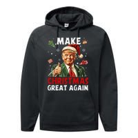 Make Christmas Great Again Funny Christmas Pajamas Gift Performance Fleece Hoodie