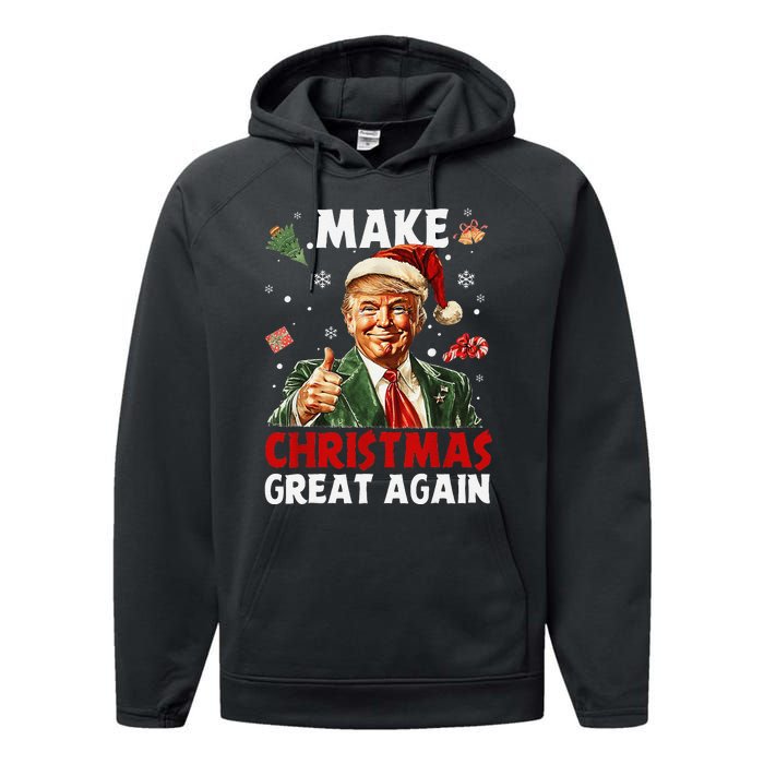 Make Christmas Great Again Funny Christmas Pajamas Gift Performance Fleece Hoodie