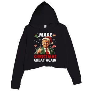 Make Christmas Great Again Funny Christmas Pajamas Gift Crop Fleece Hoodie