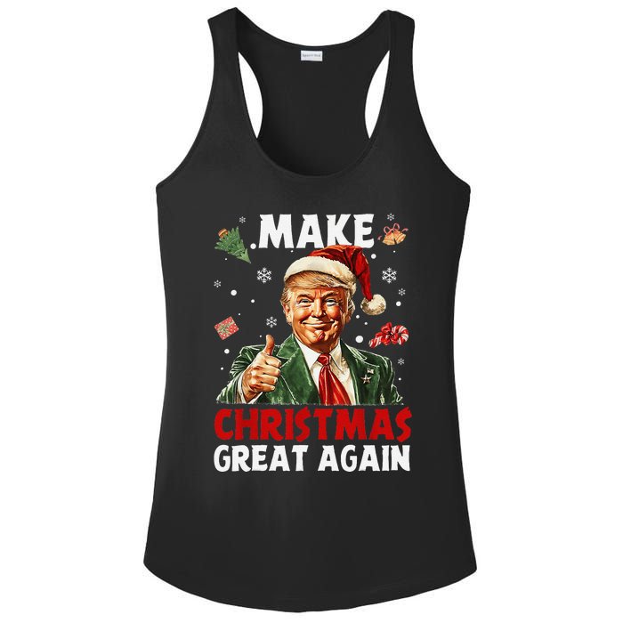 Make Christmas Great Again Funny Christmas Pajamas Gift Ladies PosiCharge Competitor Racerback Tank