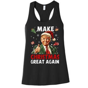 Make Christmas Great Again Funny Christmas Pajamas Gift Women's Racerback Tank