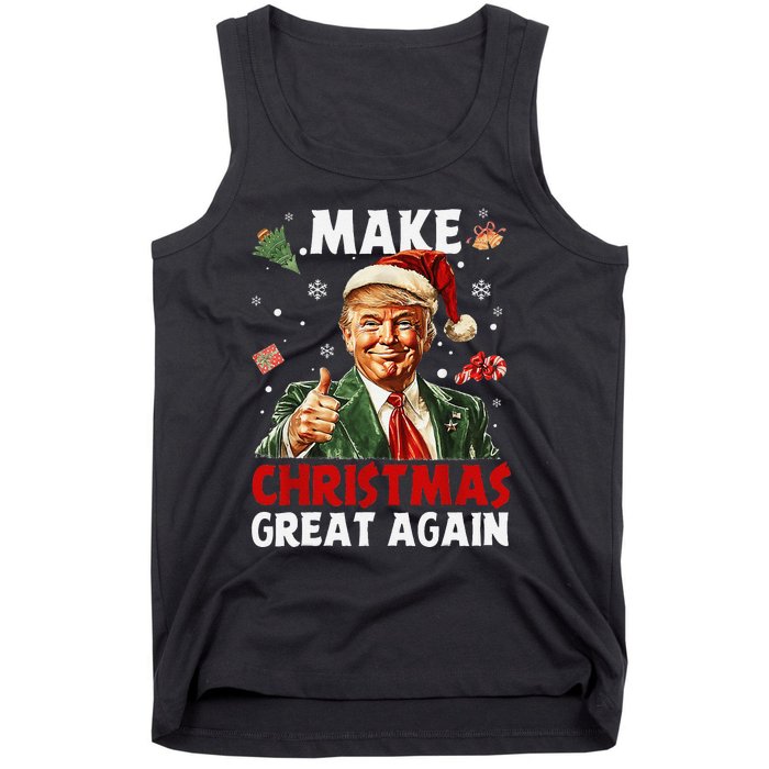 Make Christmas Great Again Funny Christmas Pajamas Gift Tank Top