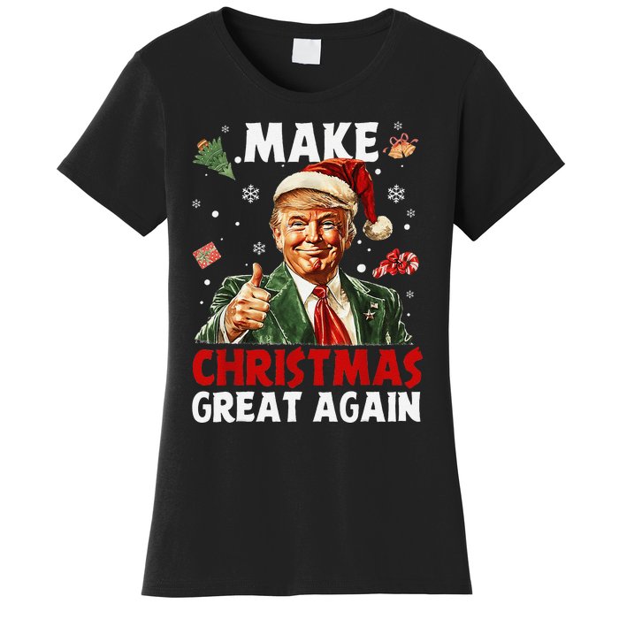 Make Christmas Great Again Funny Christmas Pajamas Gift Women's T-Shirt